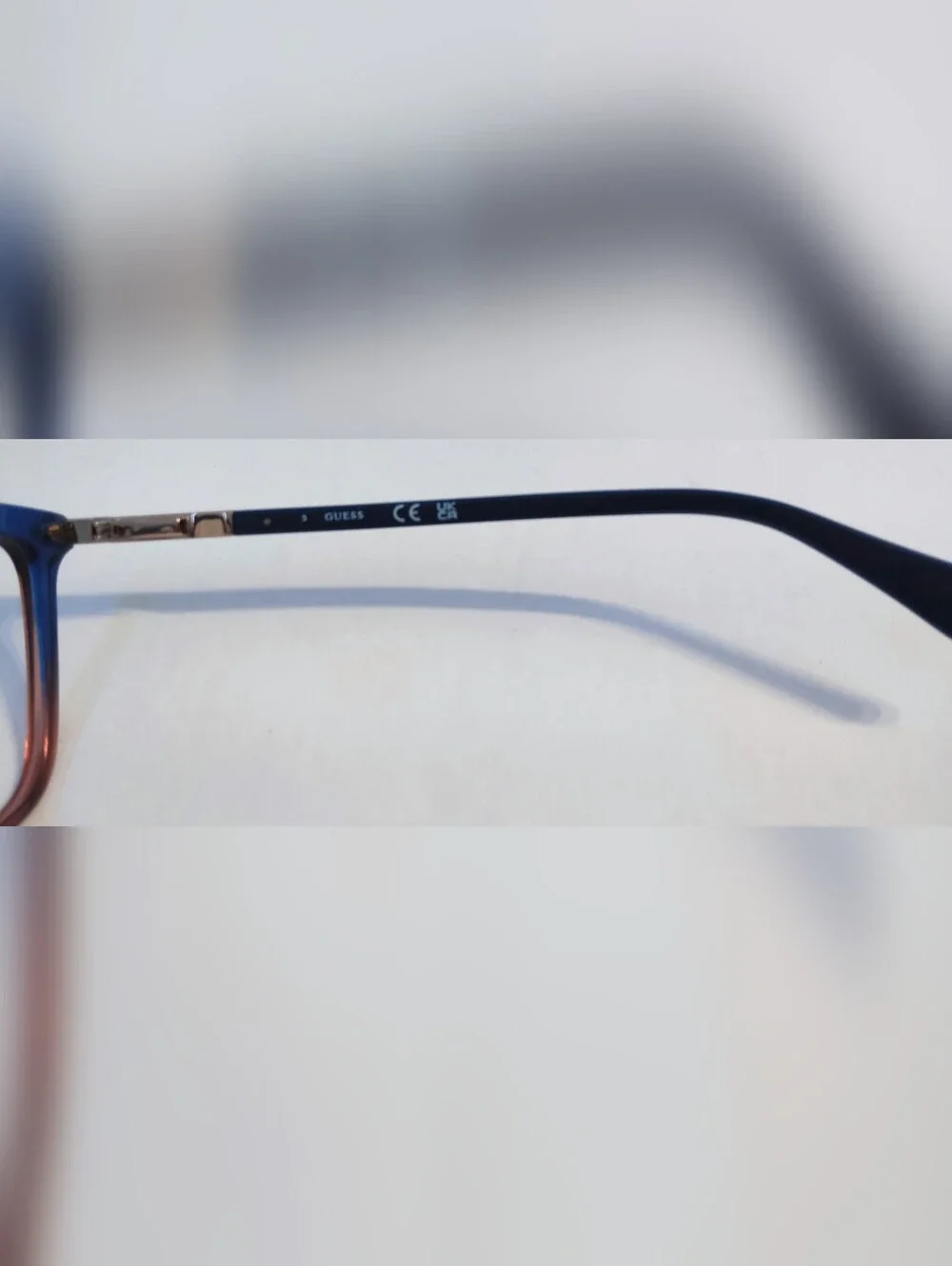 Guess Blue to Brown Gradient Square Women's Eyeglasses Frame. Pre-owned.